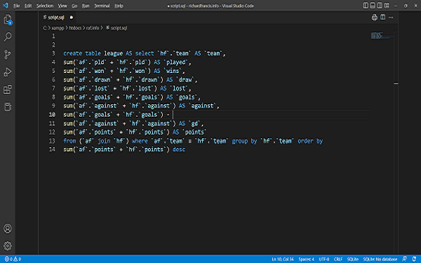 sql script
